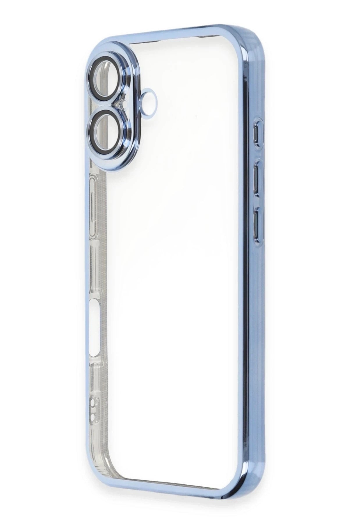 Mey İthalat® iPhone 16 Plus Kılıf Lensli Silikon - Açık Mavi