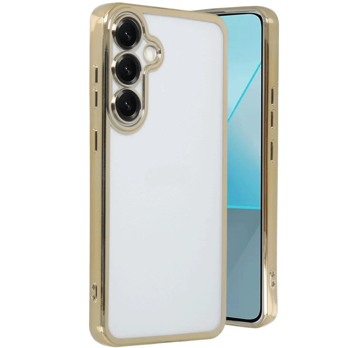 Mey İthalat® Samsung Galaxy S25 Plus Kılıf Lensli Silikon - Gold