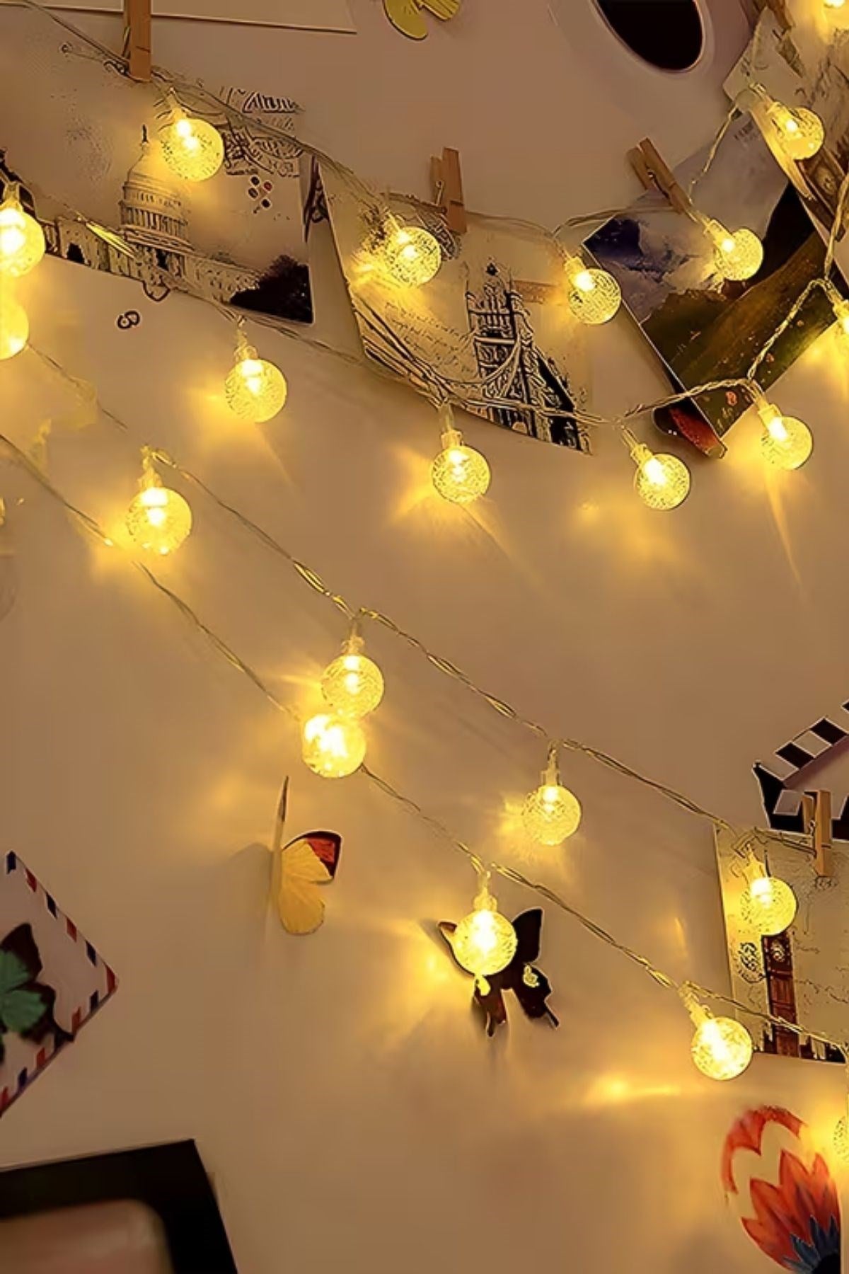 Mini Boncuk Detaylı 3.5 Metre USB LED Işık – 20 LED’li Dekoratif Ortam Aydınlatması