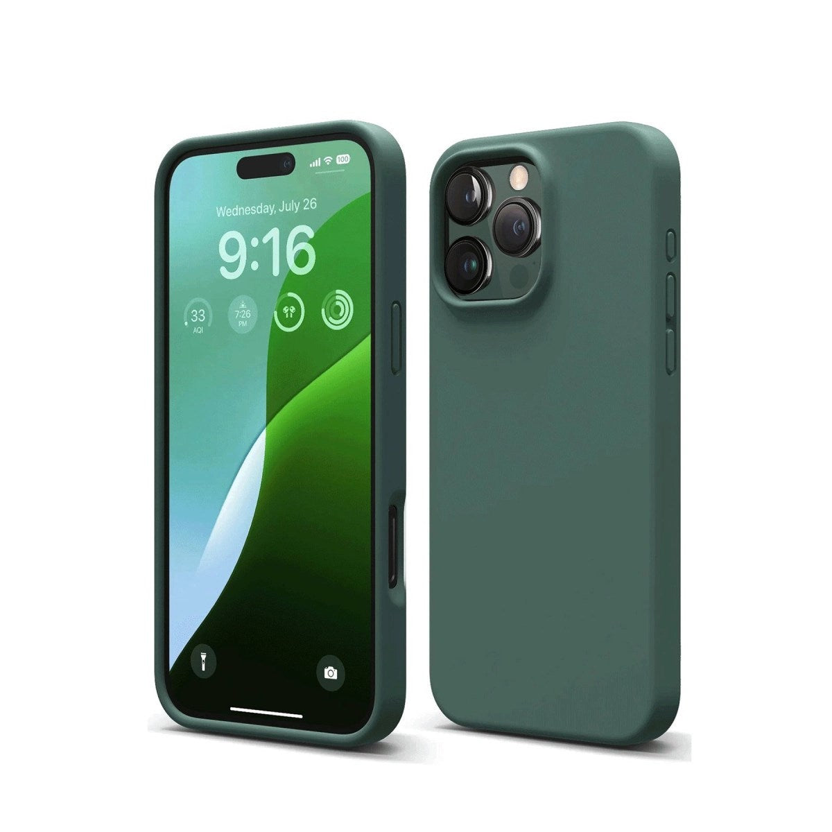 Mey İthalat® iPhone 16 Pro Max Kılıf First Silikon - Koyu Yeşil