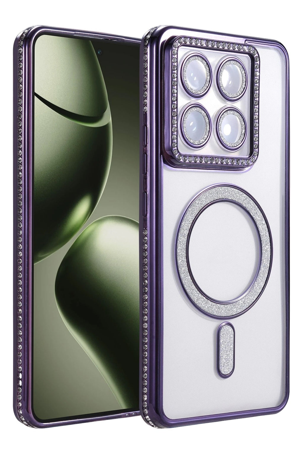 Mey İthalat® Mi 14T Pro Joke Simli Magneticsafe Kılıf - Derin Mor
