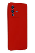 Mey İthalat® Vivo V23 5G Kılıf Nano içi Kadife Silikon - Kırmızı