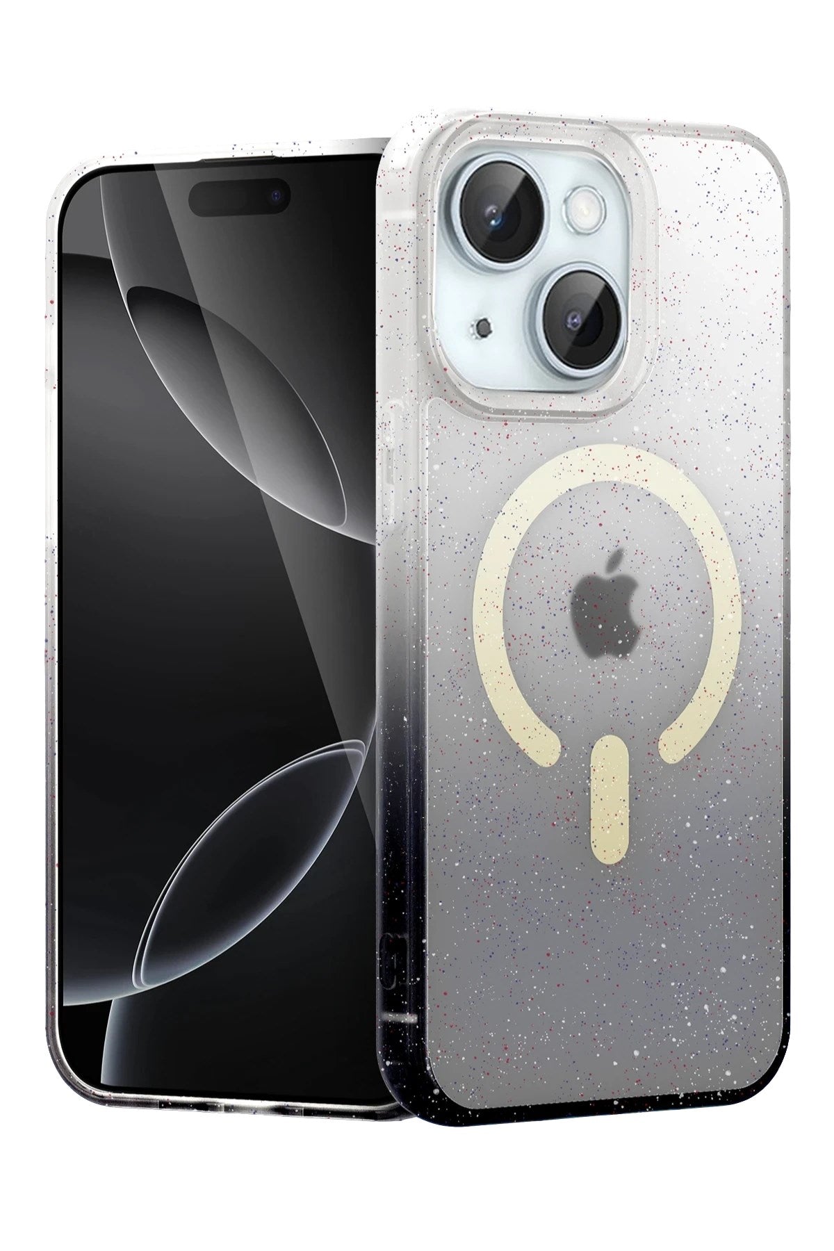 Mey İthalat® iPhone 14 Pummel Shiny Magsafe Kapak - Siyah