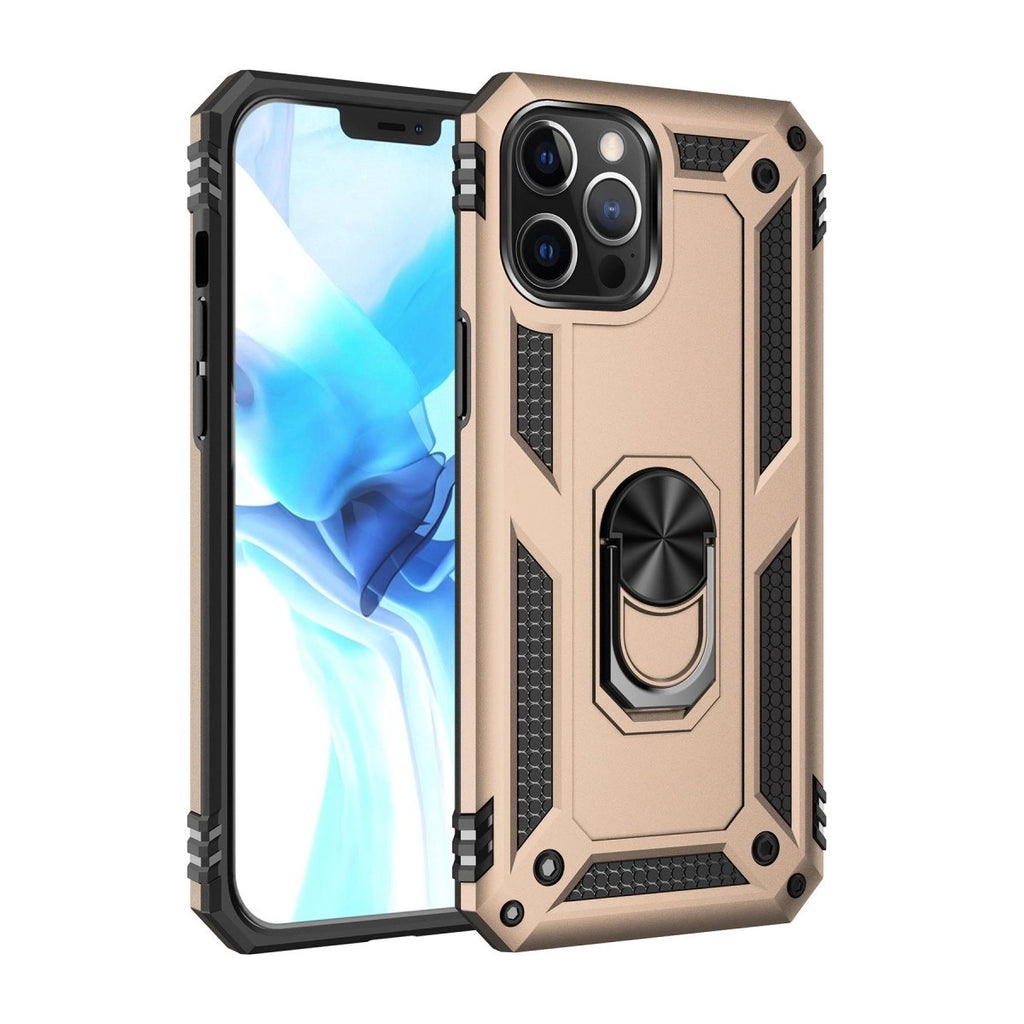 Mey İthalat® iPhone 12 Pro Max Kılıf Sofya Yüzüklü Silikon Kapak - Gold