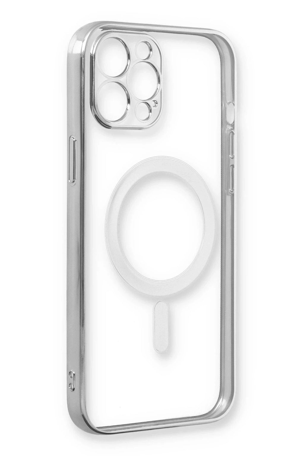 Mey İthalat® iPhone 12 Pro Kılıf Magneticsafe Lazer Silikon - Gümüş