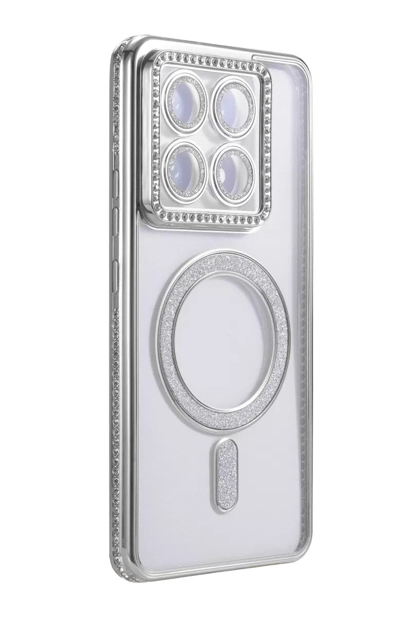 Mey İthalat® Mi 14T Pro Joke Simli Magneticsafe Kılıf - Gümüş