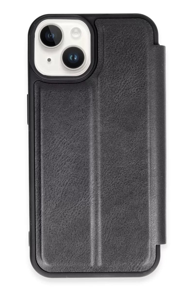 Mey İthalat® iPhone 14 Kılıf Flip Cover - Siyah