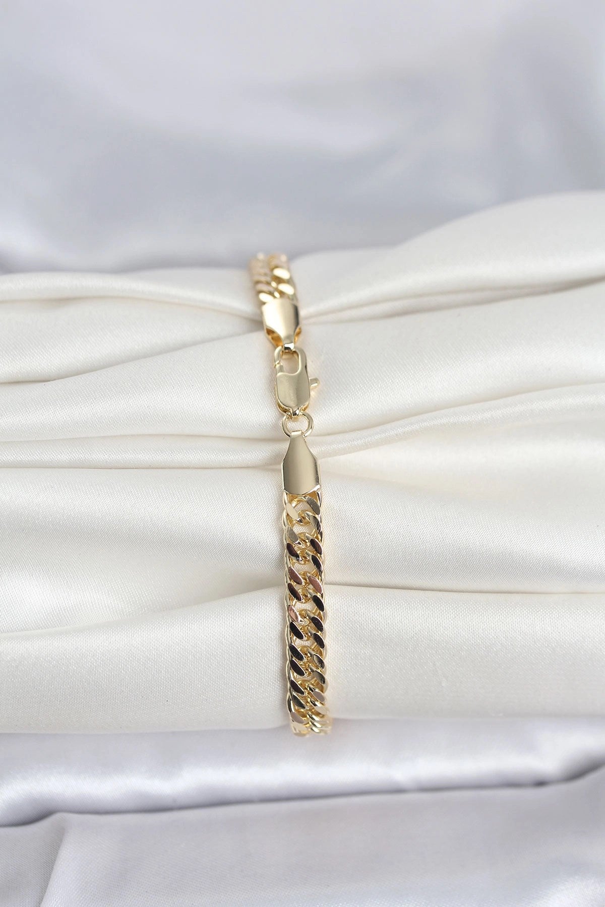 Mey İthalat® CM 14K Gold Renk Kalın Zincir Model Kadın Bileklik