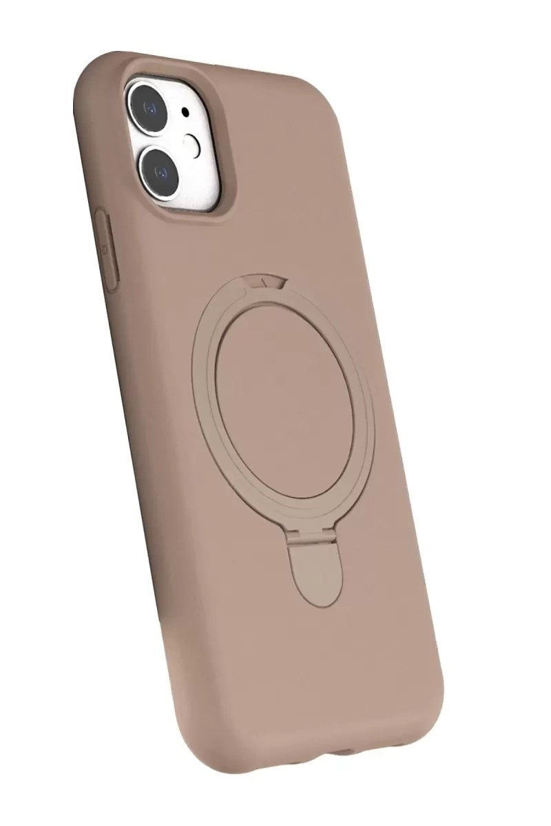 Mey İthalat® iPhone 11 Regal Magsafe Standlı Kapak - Çöl Titanyum