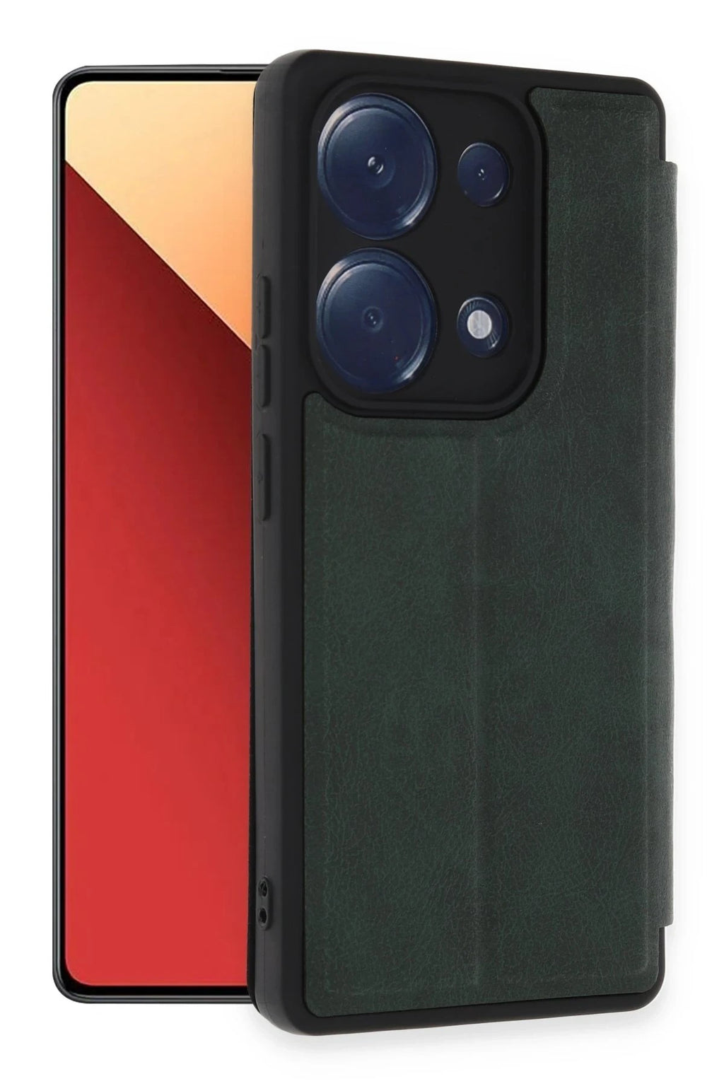 Mey İthalat® Redmi Note 13 Pro 4G Kılıf Flip Cover - Koyu Yeşil