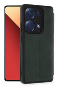 Mey İthalat® Redmi Note 13 Pro 4G Kılıf Flip Cover - Koyu Yeşil