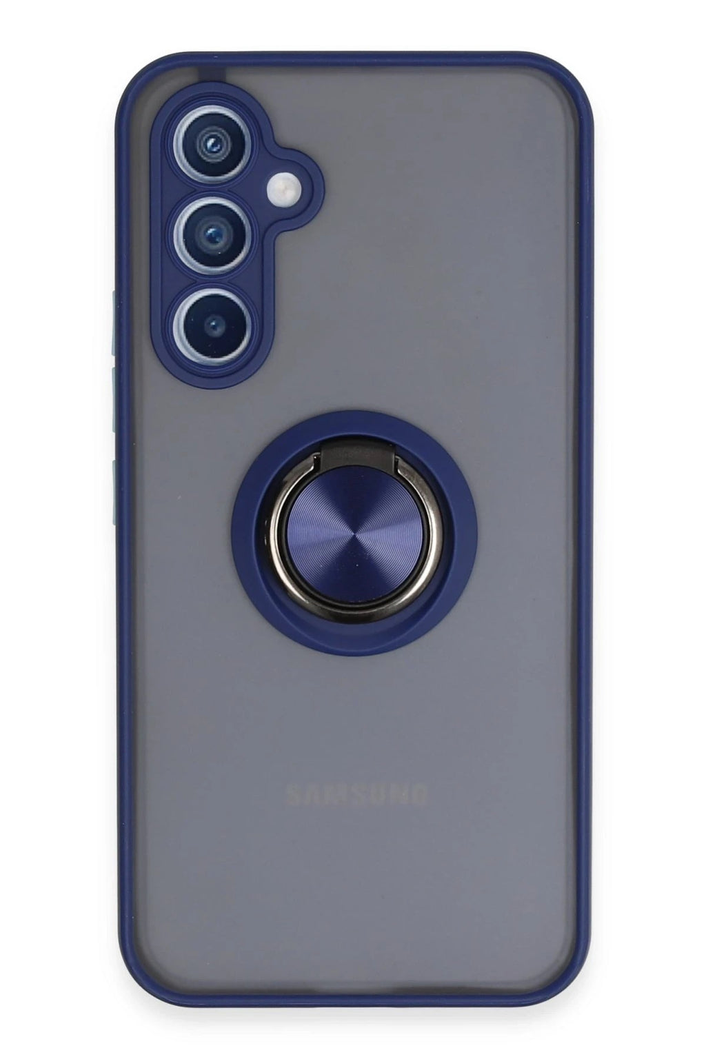 Mey İthalat® Samsung Galaxy A54 5G Kılıf Montreal Yüzüklü Silikon Kapak - Lacivert