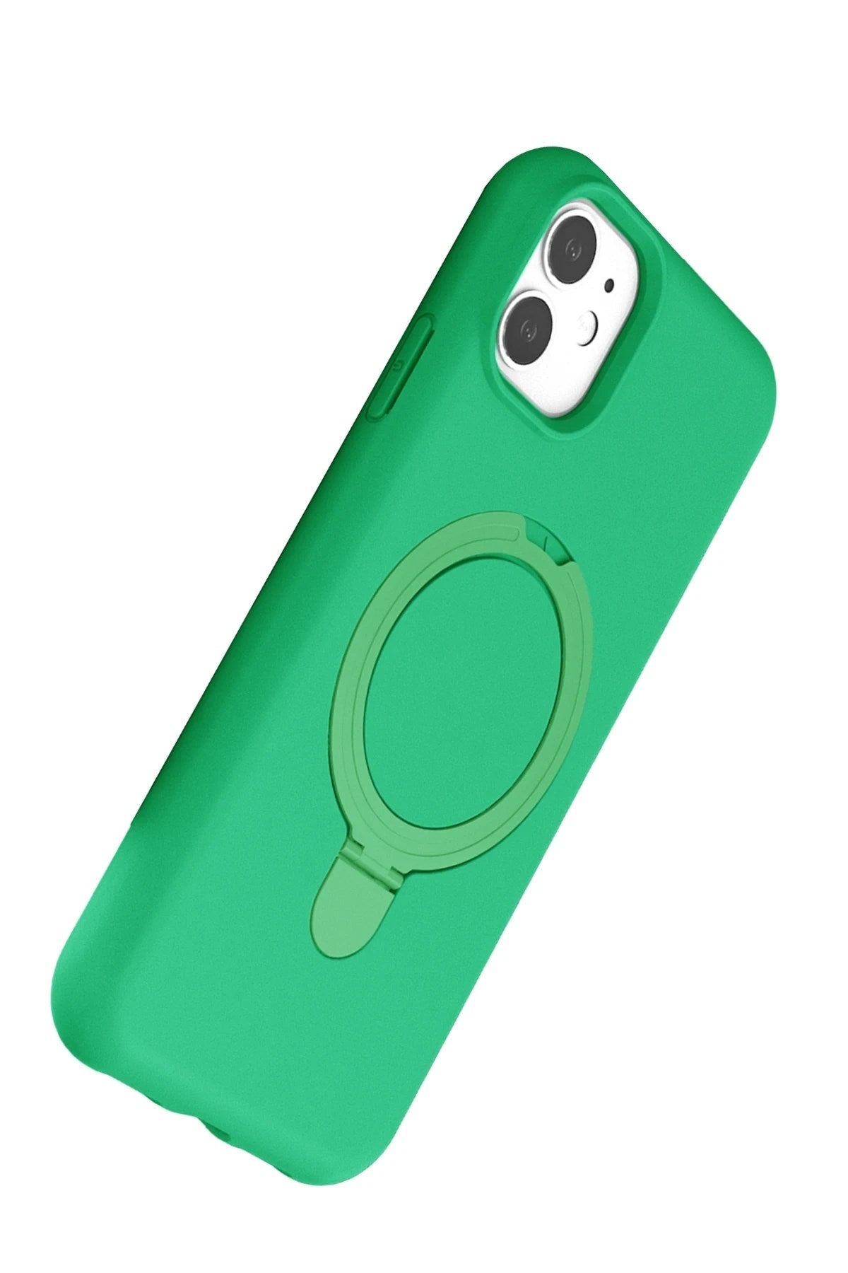 Mey İthalat® iPhone 11 Regal Magsafe Standlı Kapak - Yeşil
