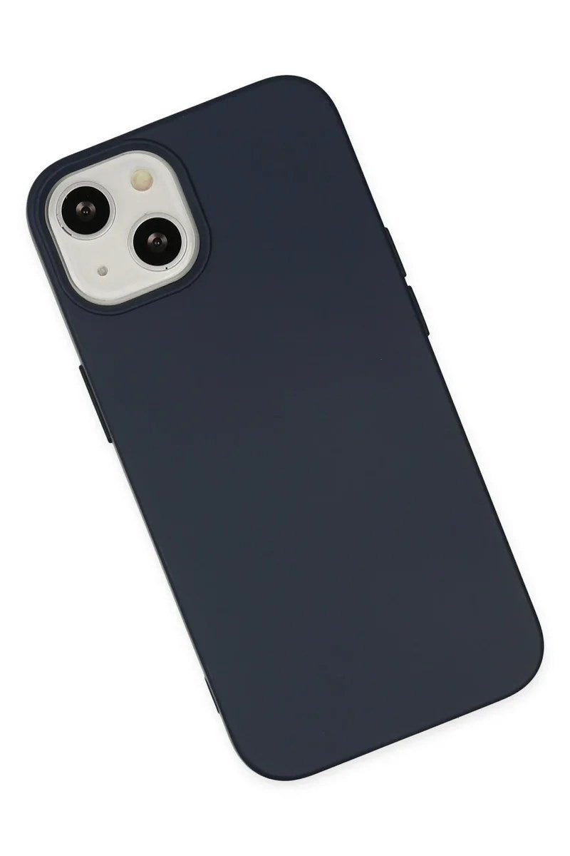 Mey İthalat® iPhone 14 Kılıf Nano içi Kadife Silikon - Lacivert