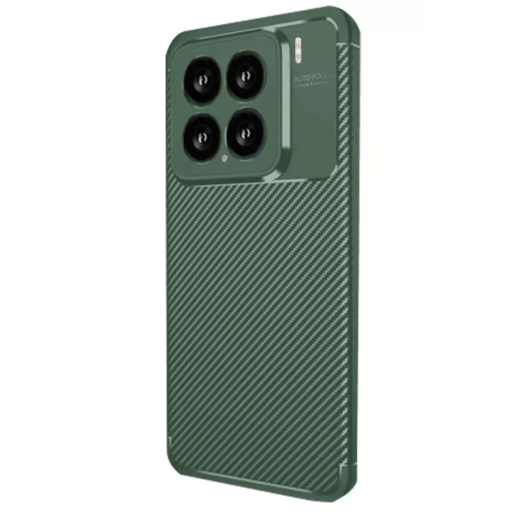 Mey İthalat® Mi 15 Kılıf Auto Focus Karbon Kapak - Koyu Yeşil
