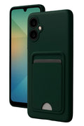 Mey İthalat® Samsung Galaxy A06 Kılıf Kelvin Kartvizitli Silikon - Koyu Yeşil