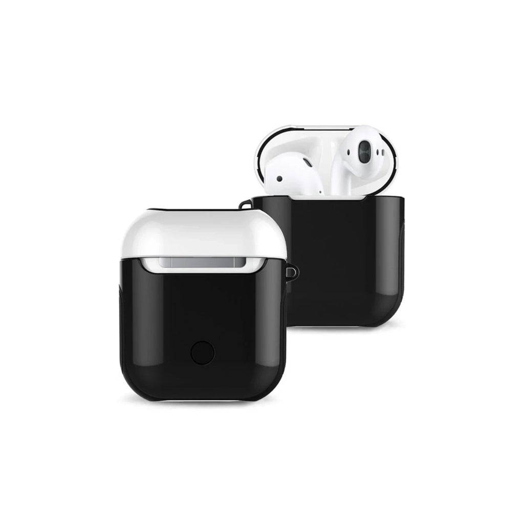 Mey İthalat® Airpods 2 (2.nesil) 3in1 Kılıf - Siyah-Beyaz