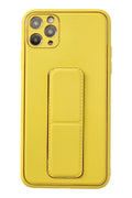 Mey İthalat® iPhone 11 Pro Max Kılıf Coco Deri Standlı Kapak - Sarı