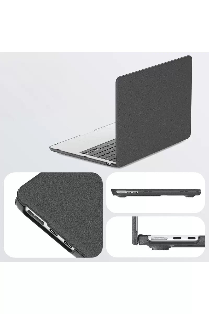 Mey İthalat® Macbook Air 15 2024 Macbook Deri Kapak - Siyah