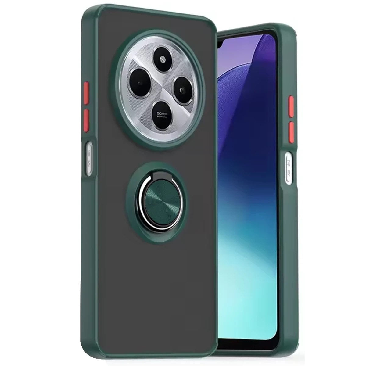 Mey İthalat® Redmi 14C Kılıf Montreal Yüzüklü Silikon Kapak - Yeşil
