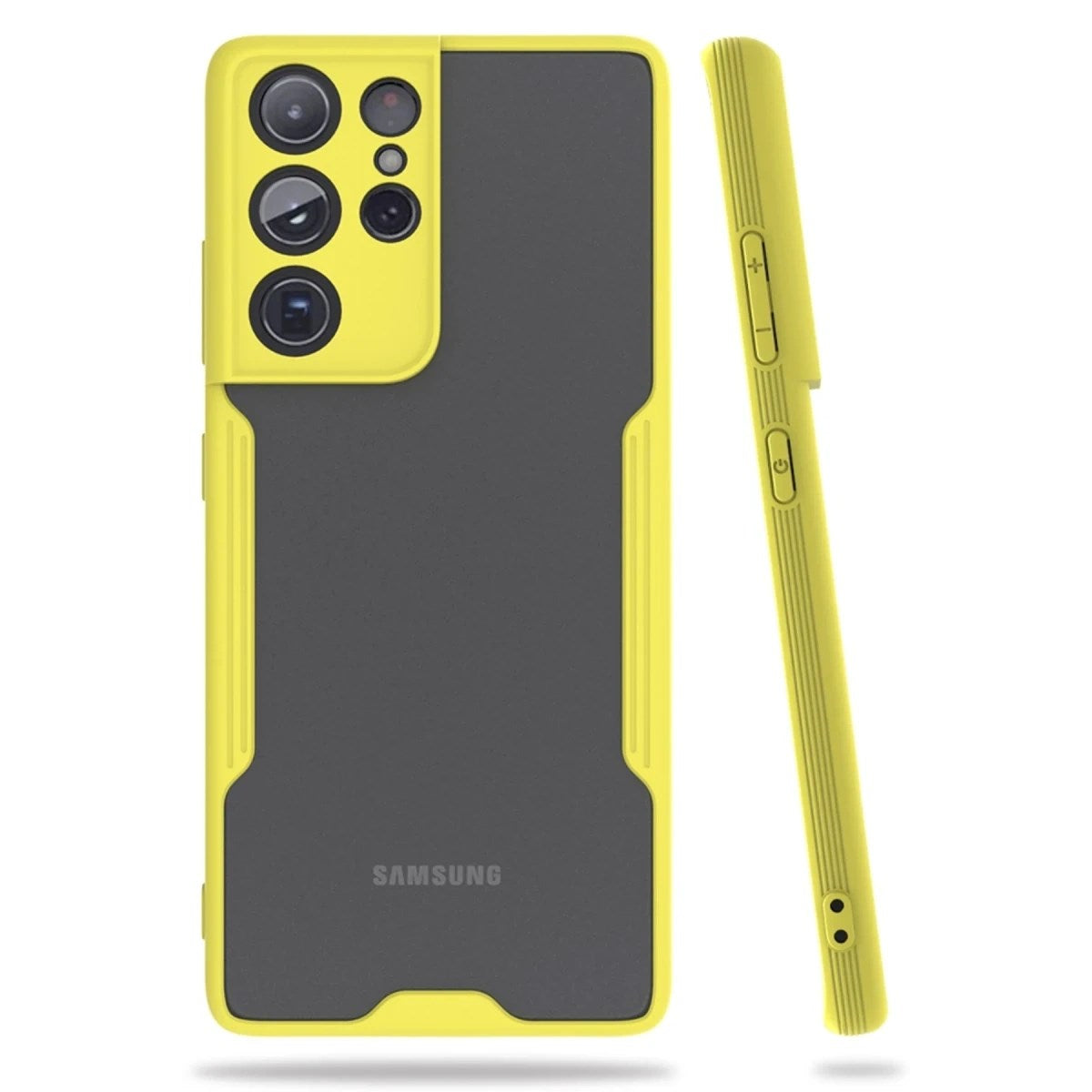 Mey İthalat® Samsung Galaxy S21 Ultra Kılıf Platin Silikon - Sarı