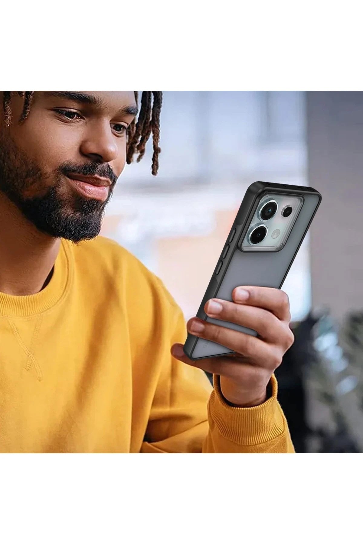 Mey İthalat® Redmi Note 13 Pro 5G Kılıf Elegant Kapak - Pudra