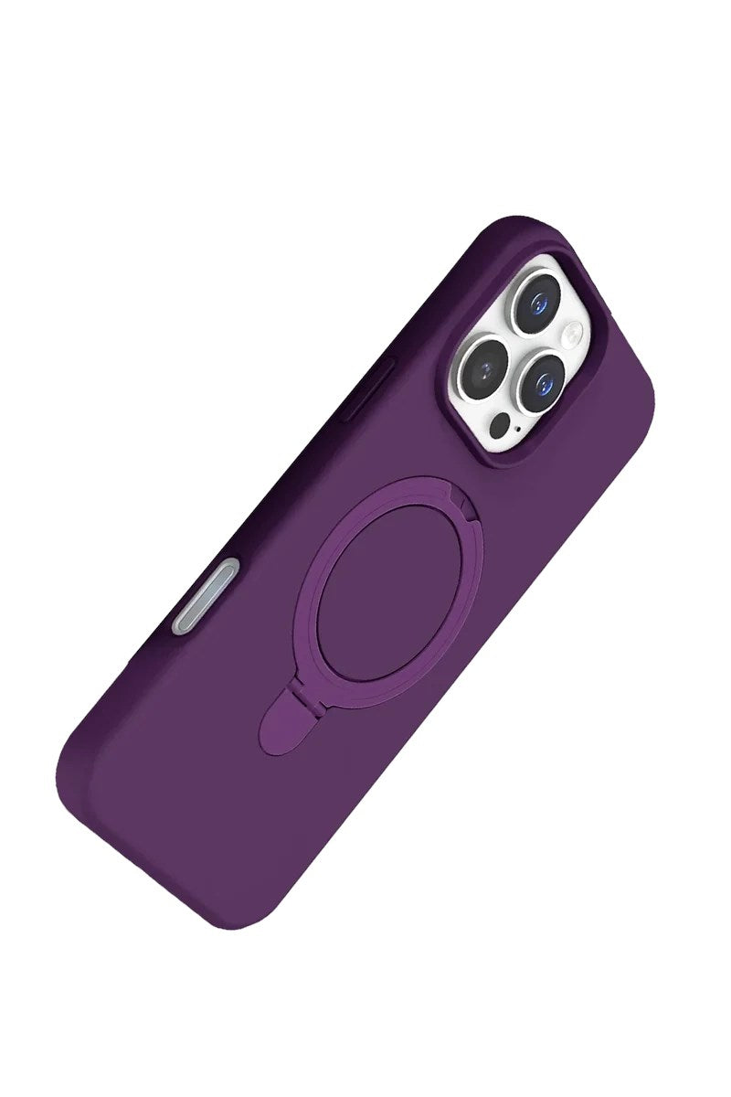 Mey İthalat® iPhone 16 Pro Max Regal Magsafe Standlı Kapak - Derin Mor