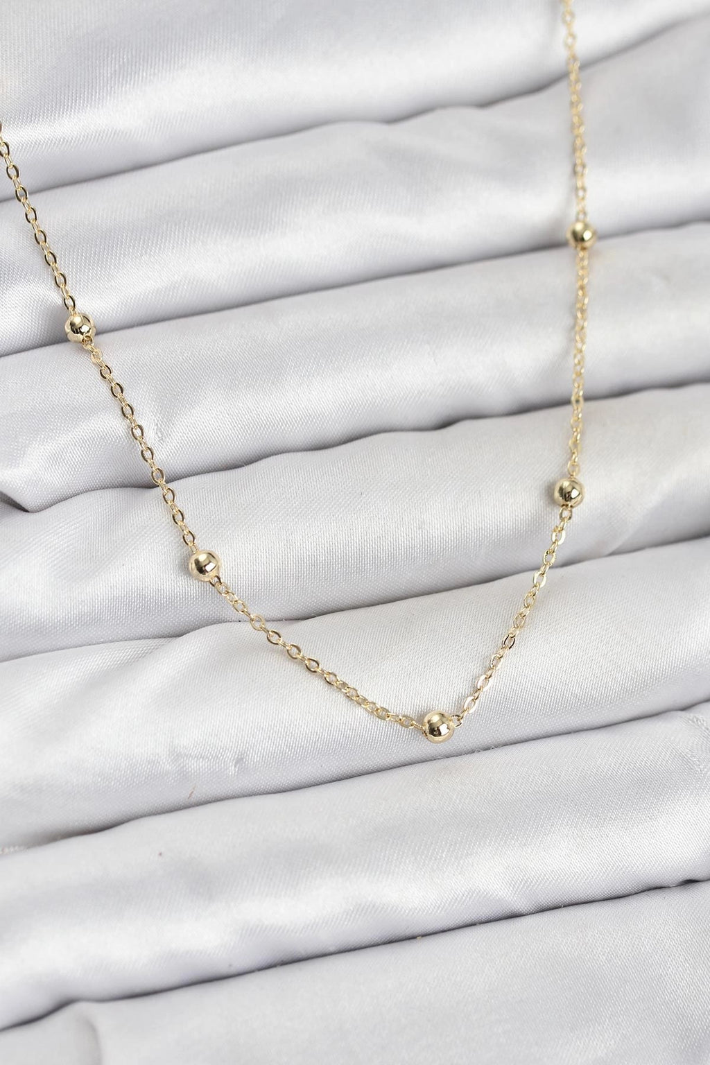 Mey İthalat® CM Gold Renk Top Zincirli Kadın Kolye