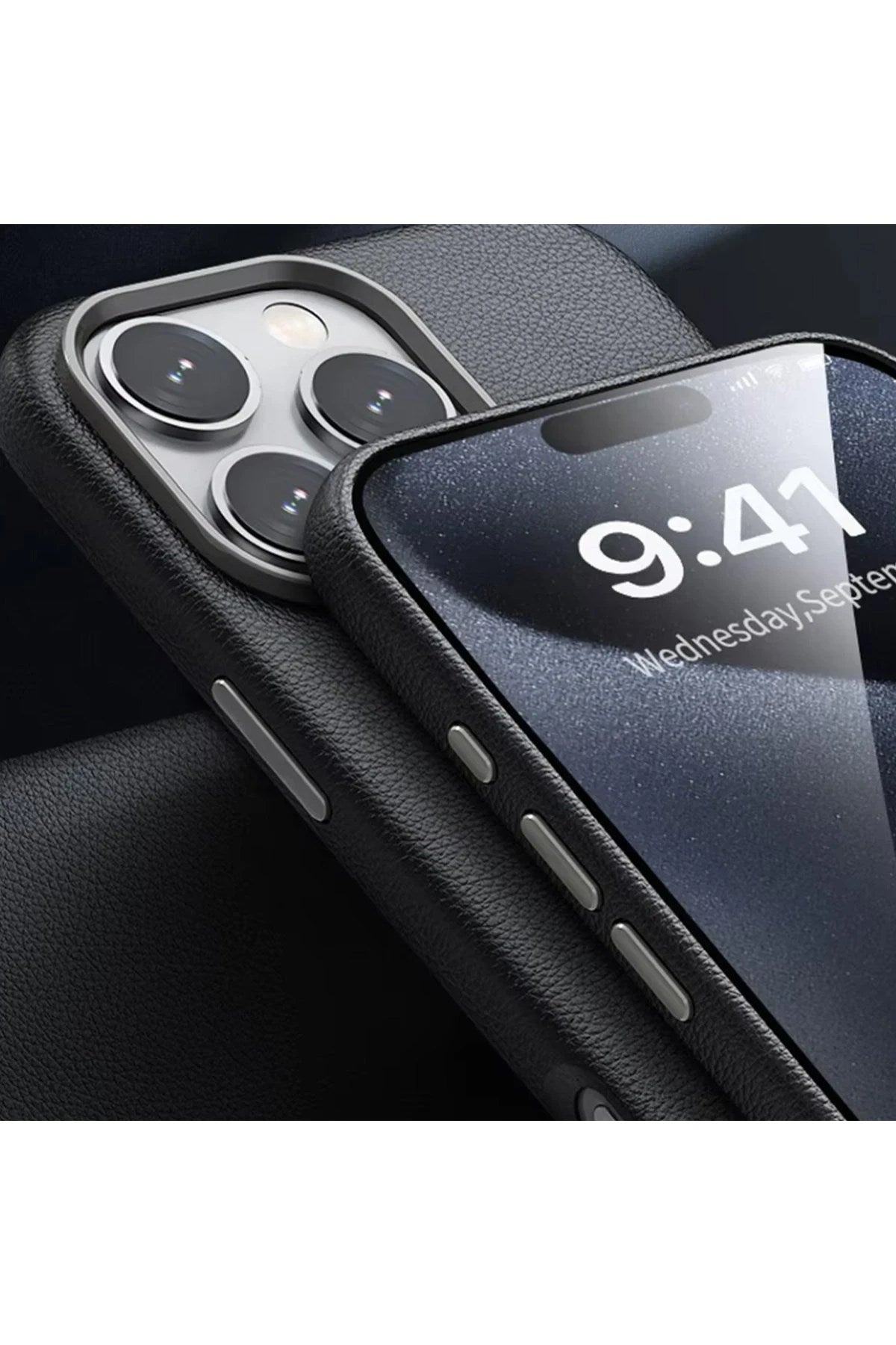 Mey İthalat® iPhone 16 Pro Max Wonder Deri Magsafe Kapak - Lacivert