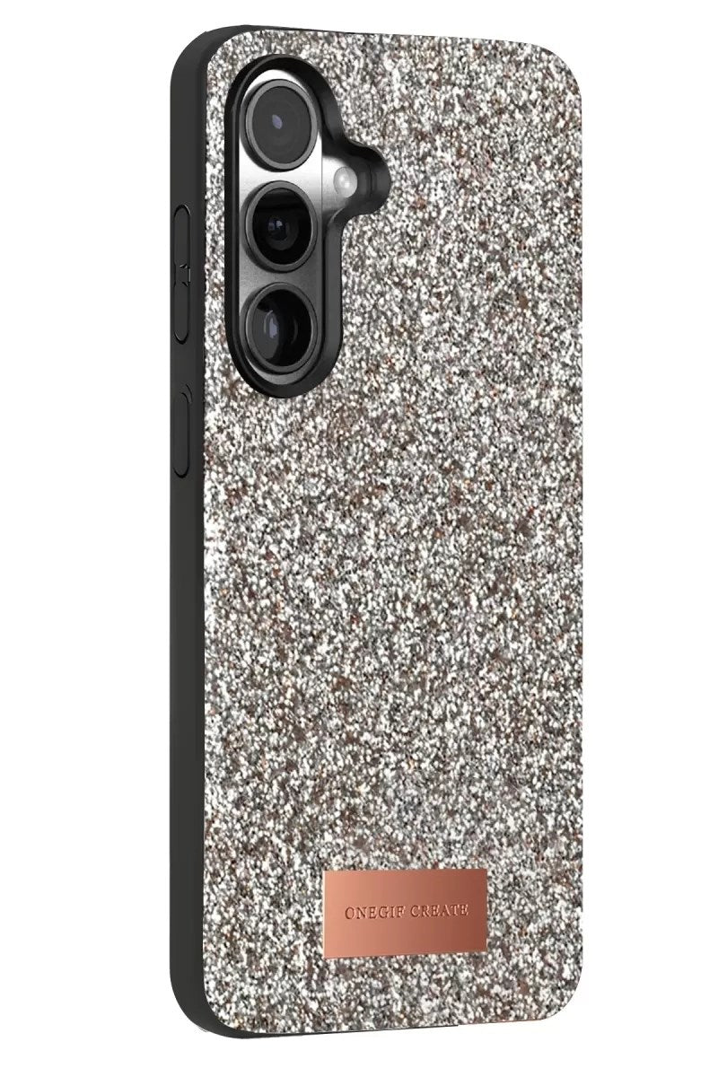 Mey İthalat® Samsung Galaxy S25 Bright Simli Kapak - Gümüş