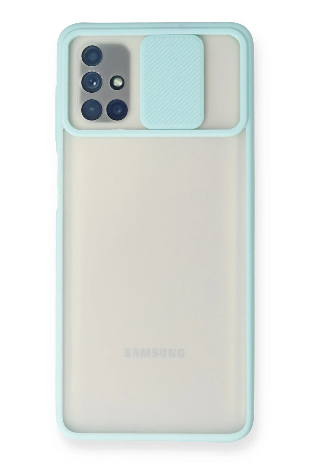 Mey İthalat® Samsung Galaxy M51 Kılıf Palm Buzlu Kamera Sürgülü Silikon - Turkuaz