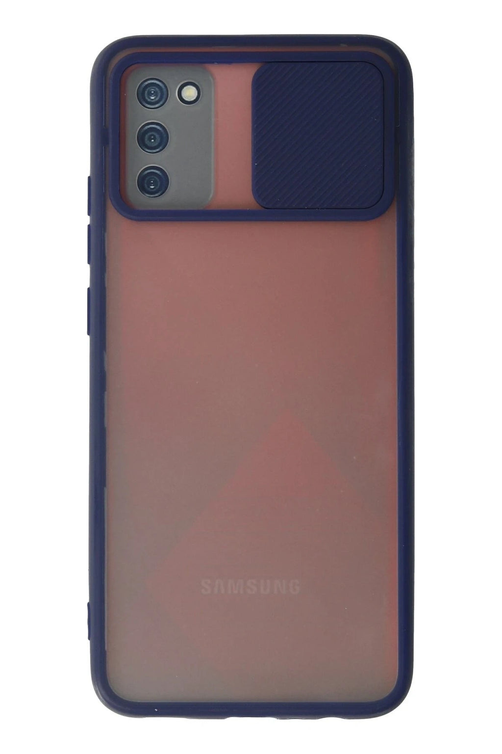 Mey İthalat® Samsung Galaxy A02S Kılıf Palm Buzlu Kamera Sürgülü Silikon - Lacivert