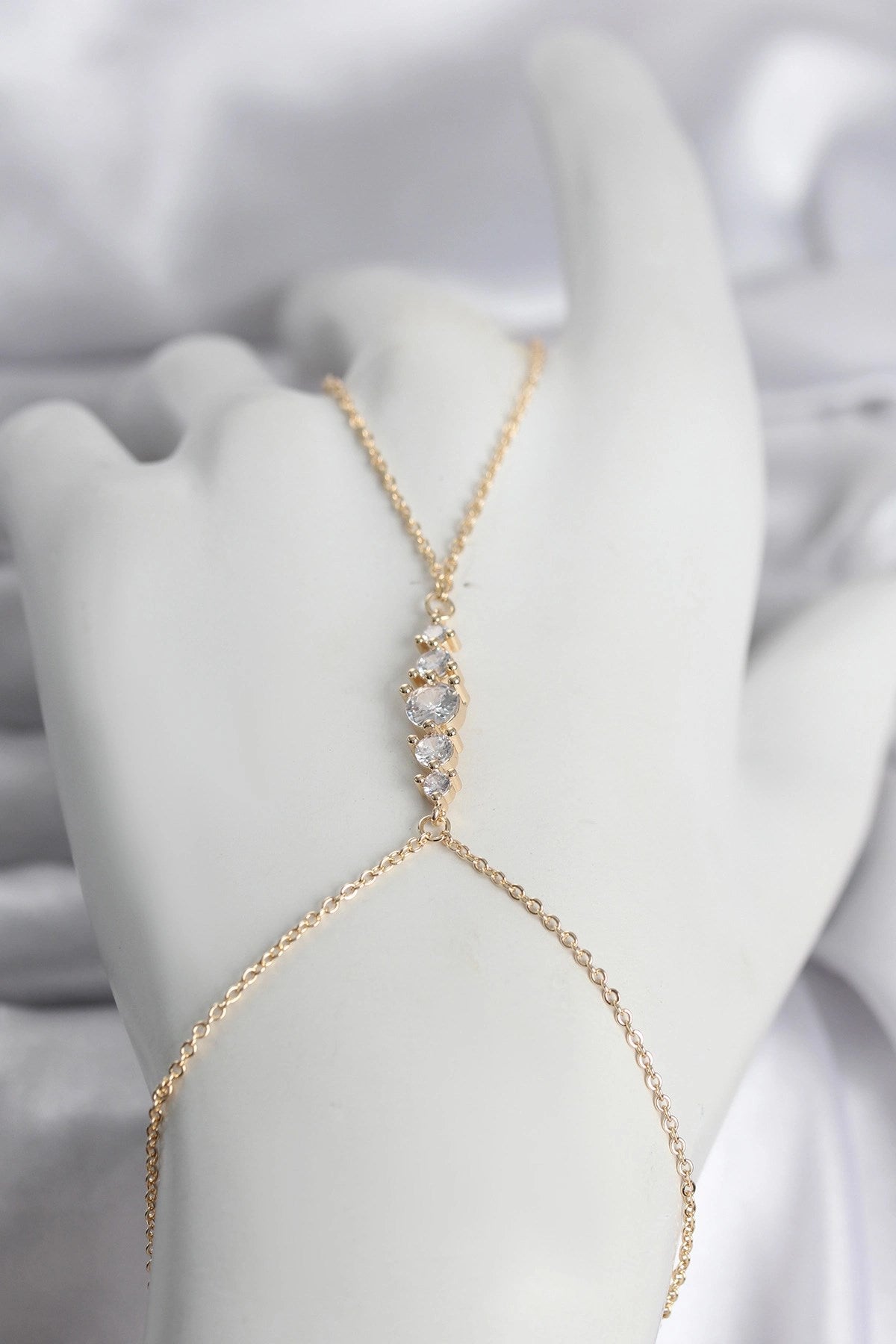 Mey İthalat® Pirinç Gold Renk Zirkon Taşlı Kadın Şahmeran