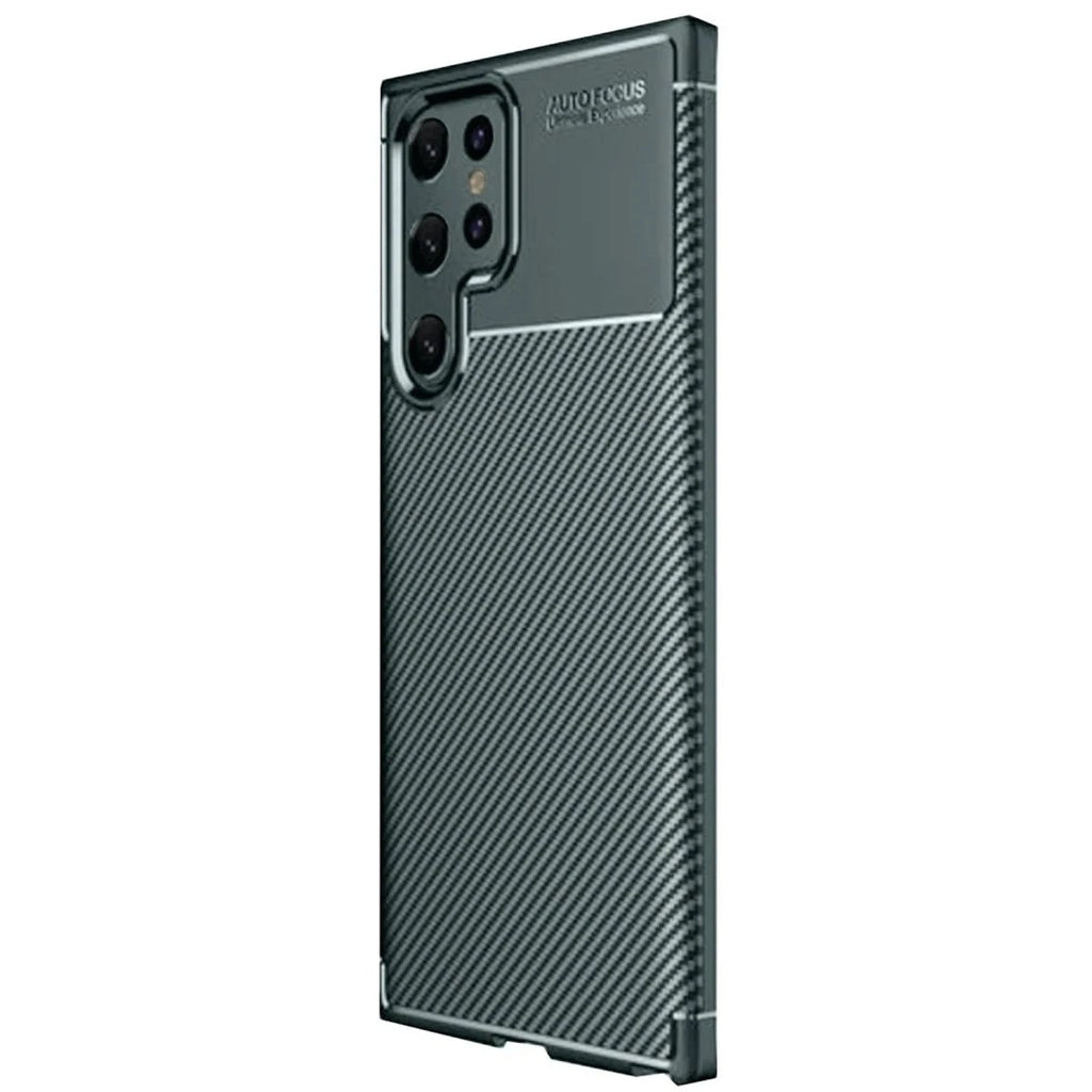 Mey İthalat® Samsung Galaxy S25 Ultra Kılıf Auto Focus Karbon Kapak - Koyu Yeşil