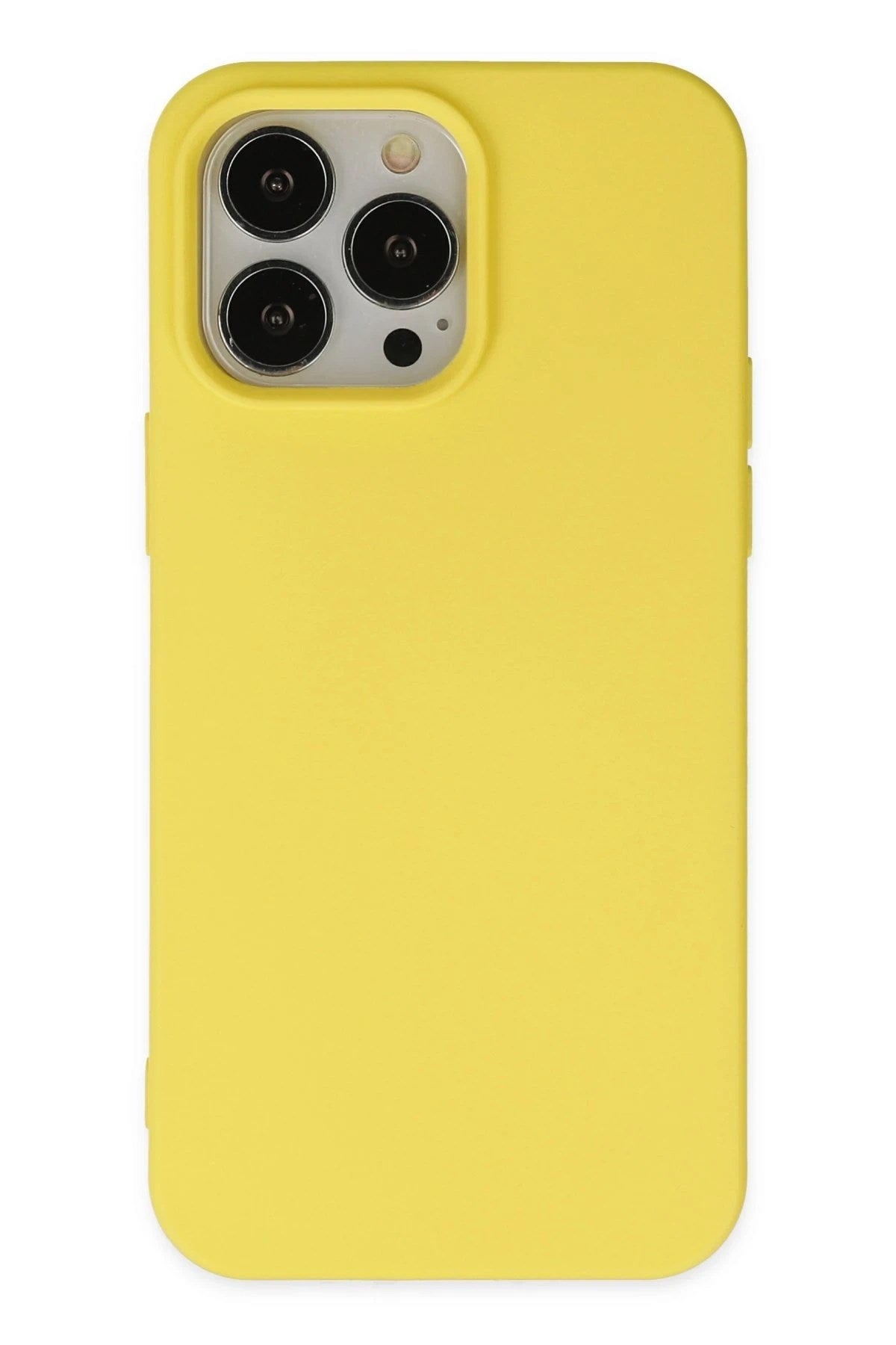 Mey İthalat® iPhone 14 Pro Kılıf Nano içi Kadife Silikon - Sarı