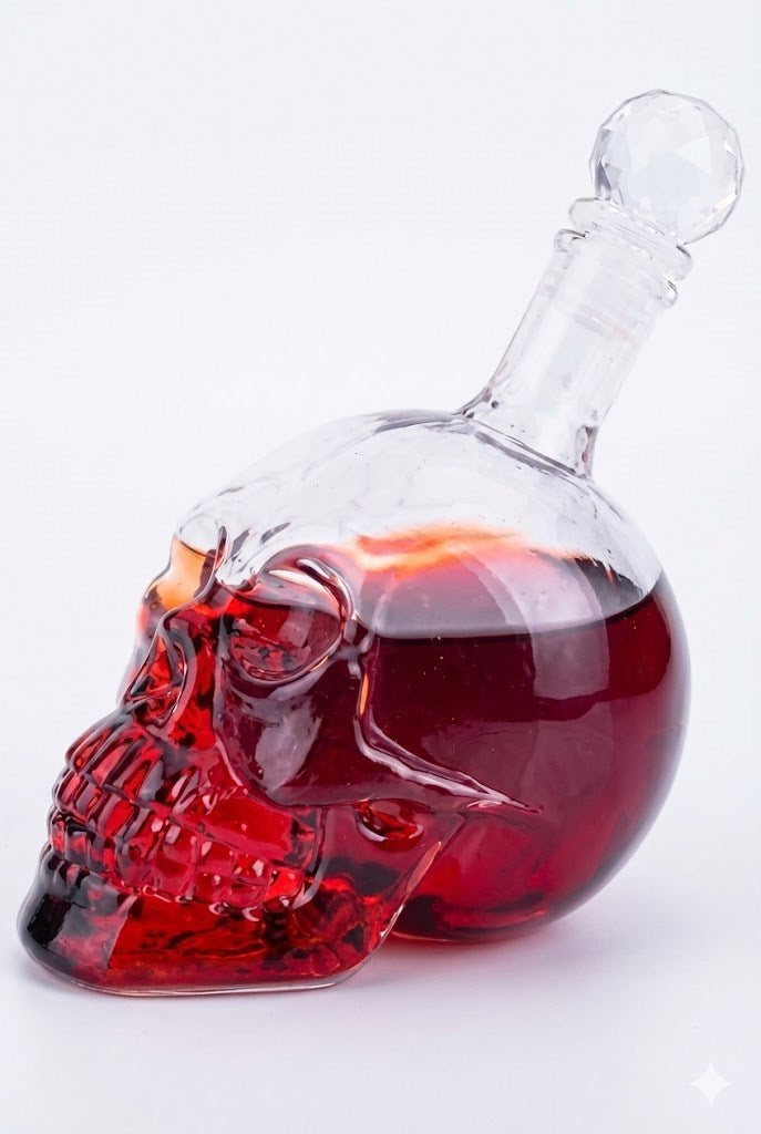 Crystal Head Kuru Kafa Cam Şişe Hediyelik Sürahi (350 ML)