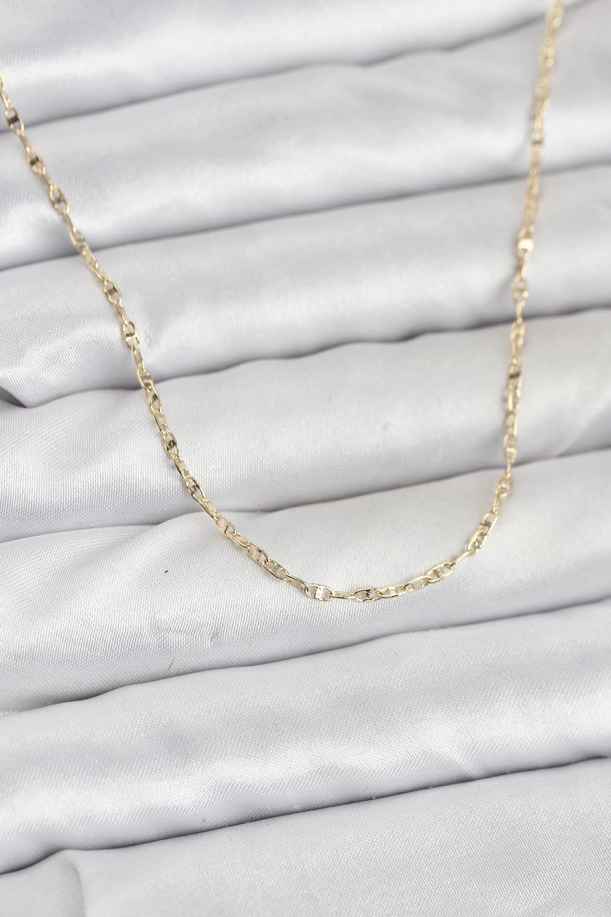 Mey İthalat® CM 14K Gold Renk Gemici Zincir Model 60 cm Kadın Kolye
