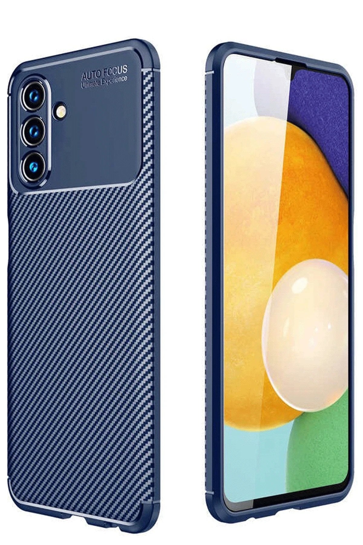 Mey İthalat® Samsung Galaxy A56 Kılıf Auto Focus Karbon Kapak - Lacivert