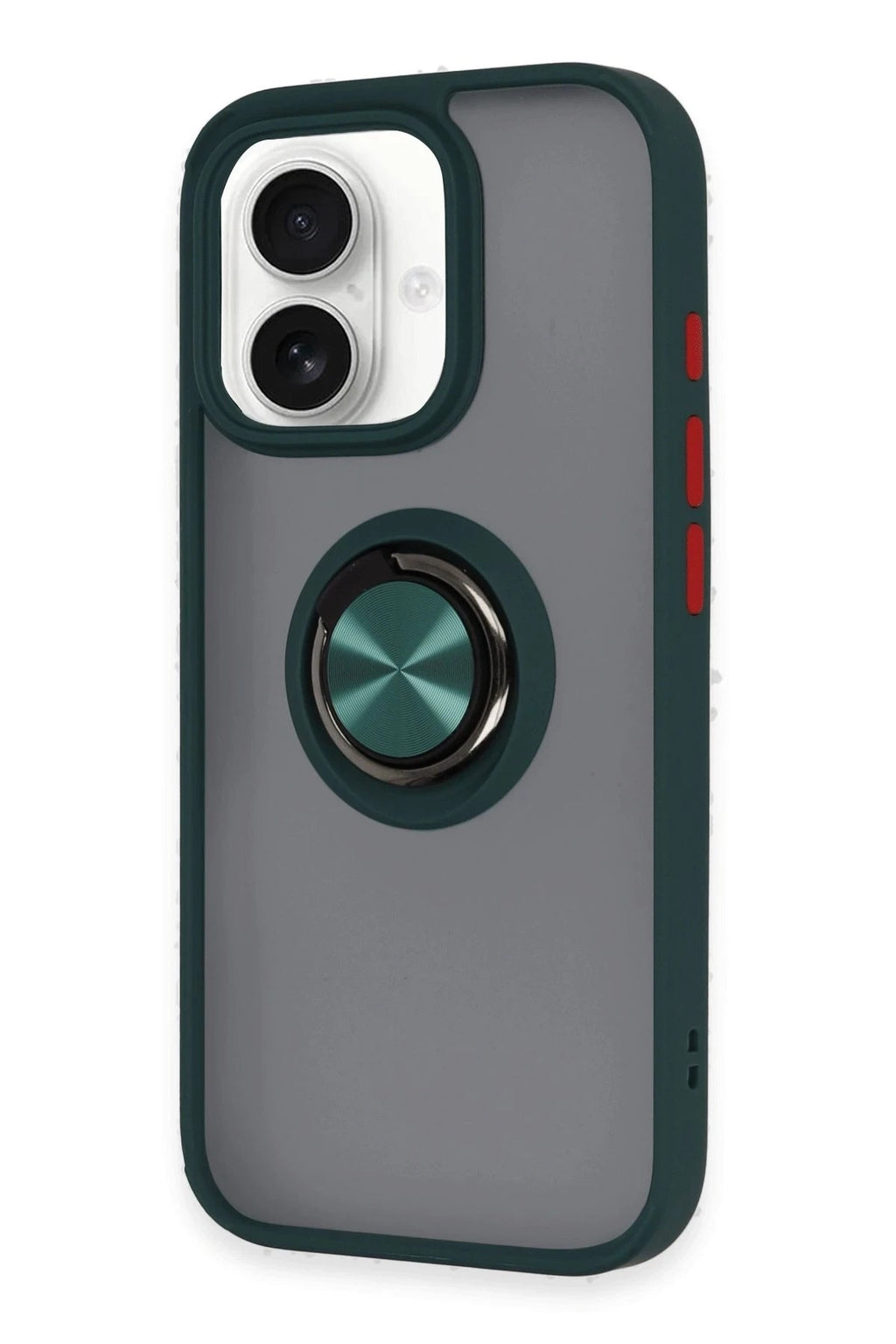 Mey İthalat® iPhone 16 Kılıf Montreal Yüzüklü Silikon Kapak - Yeşil
