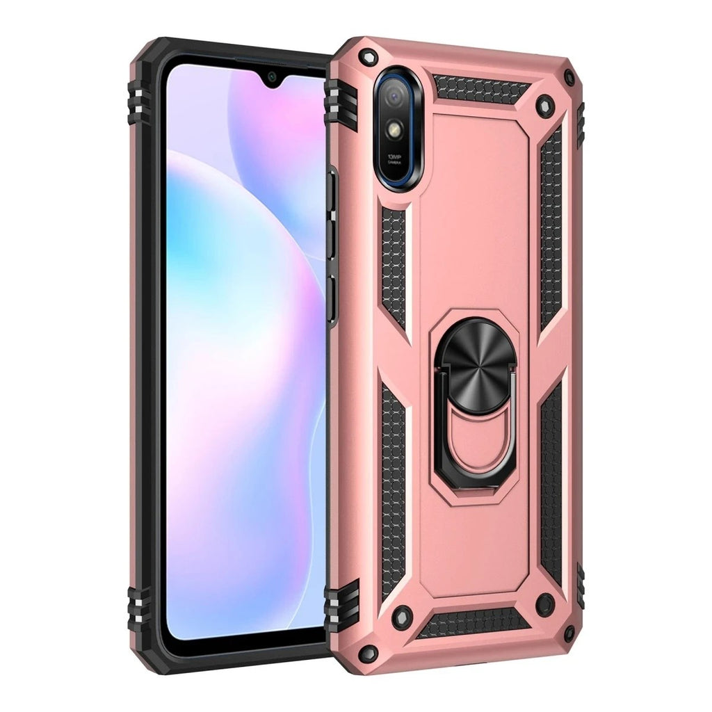 Mey İthalat® Redmi 9A Kılıf Sofya Yüzüklü Silikon Kapak - Rose