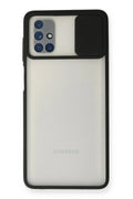 Mey İthalat® Samsung Galaxy M51 Kılıf Palm Buzlu Kamera Sürgülü Silikon - Siyah