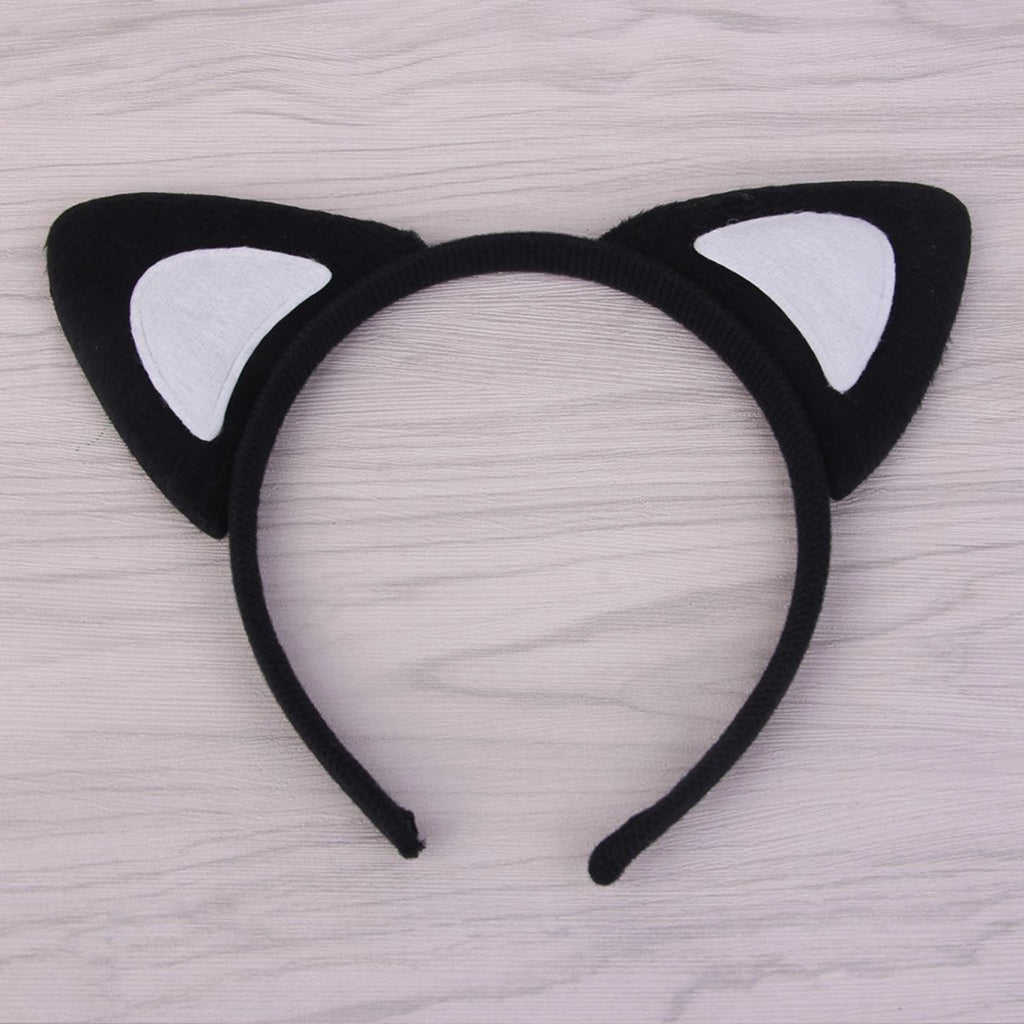 Mey İthalat® Kedi Kulak Taç Siyah İçi Beyaz Renk Pofuduk 15X17 cm