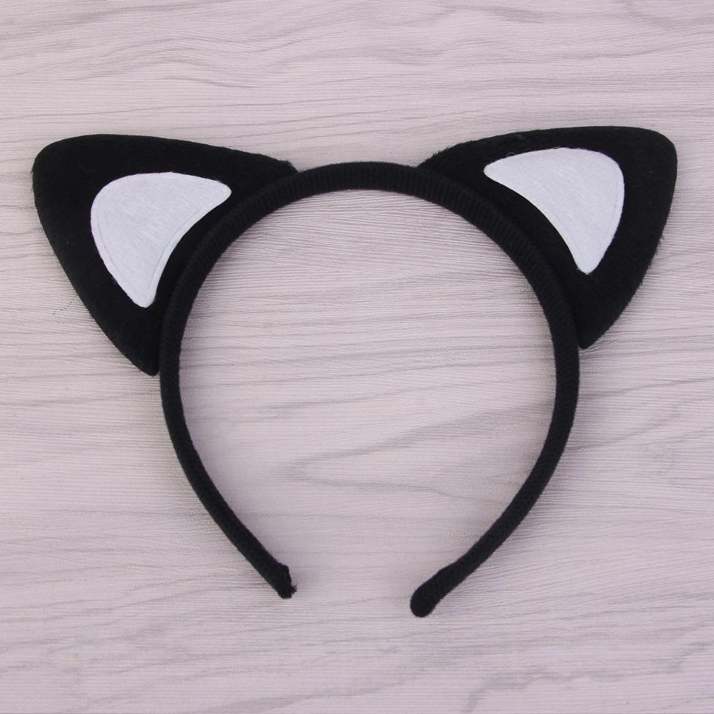 Mey İthalat® Kedi Kulak Taç Siyah İçi Beyaz Renk Pofuduk 15X17 cm
