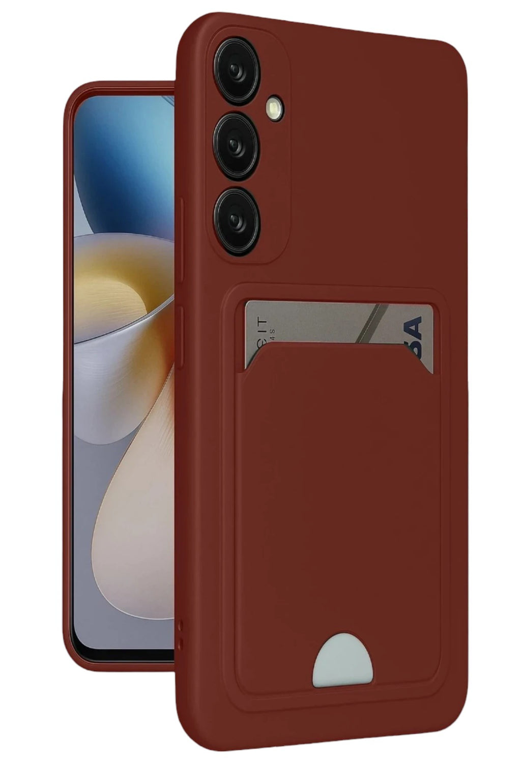 Mey İthalat® Samsung Galaxy A16 5G Kılıf Kelvin Kartvizitli Silikon - Bordo