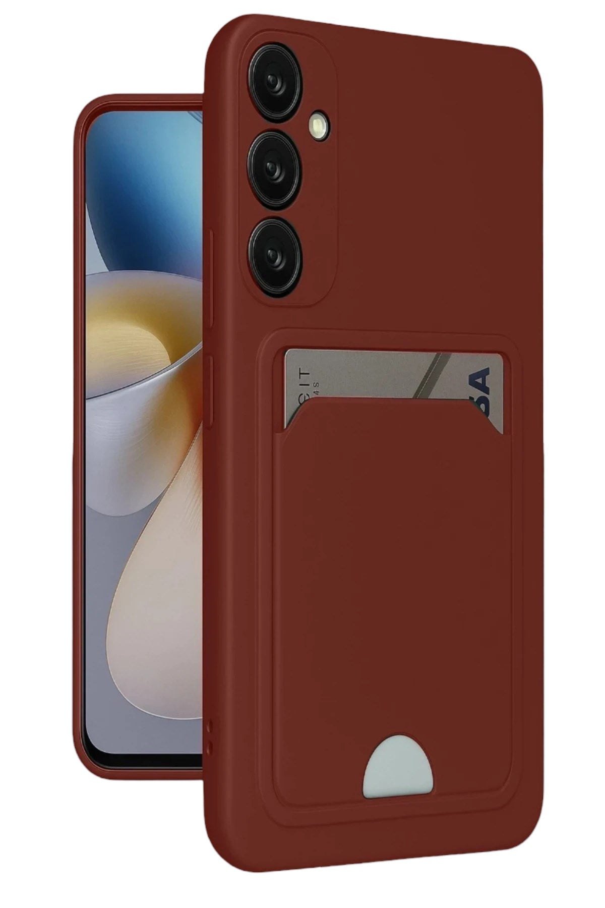 Mey İthalat® Samsung Galaxy A16 5G Kılıf Kelvin Kartvizitli Silikon - Bordo