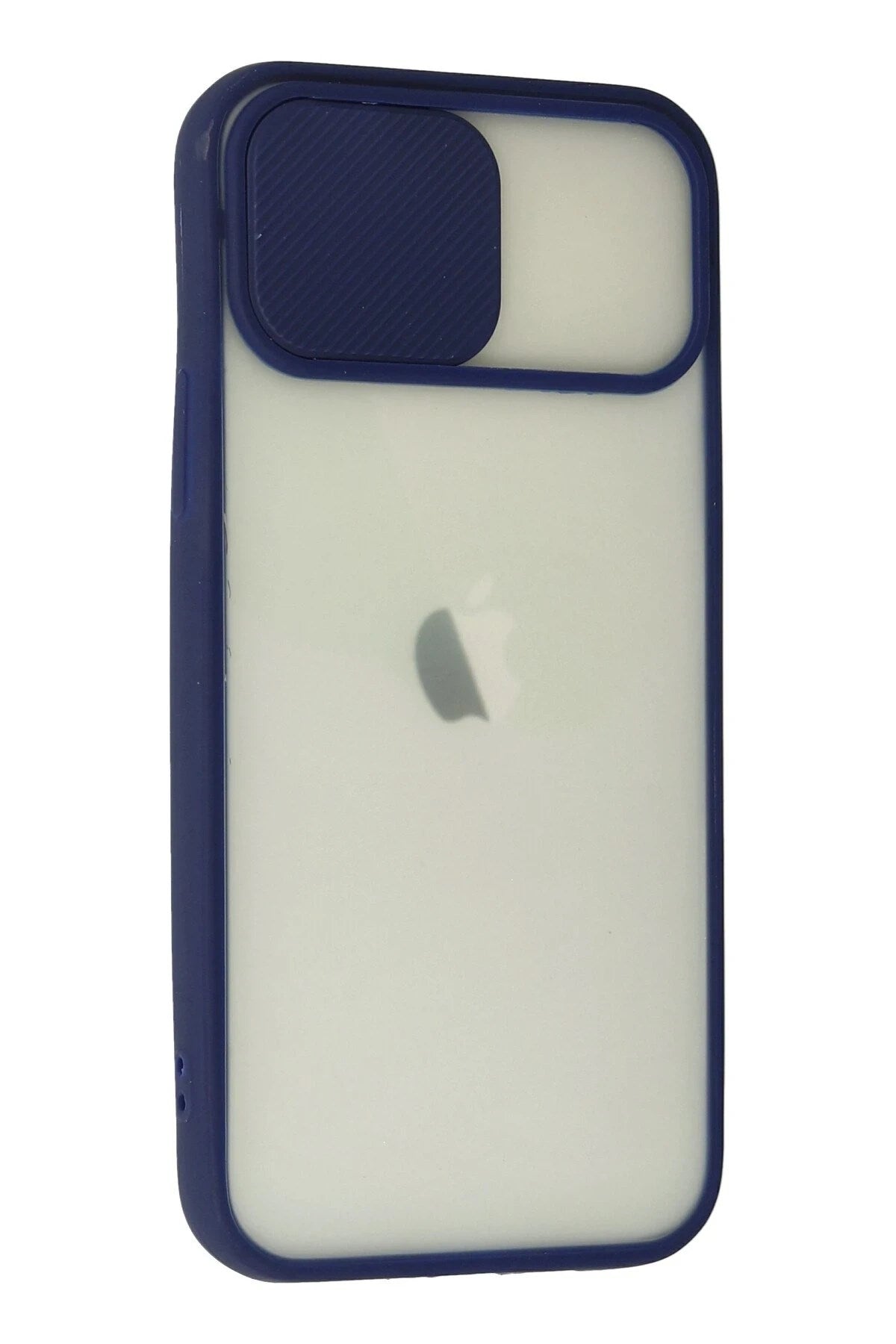 Mey İthalat® iPhone 12 Kılıf Palm Buzlu Kamera Sürgülü Silikon - Lacivert