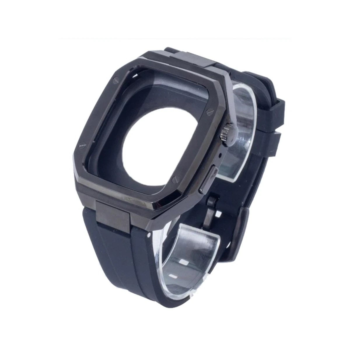 Mey İthalat® Watch 45mm KR402 Metal Kasa Silikon Kordon - Siyah
