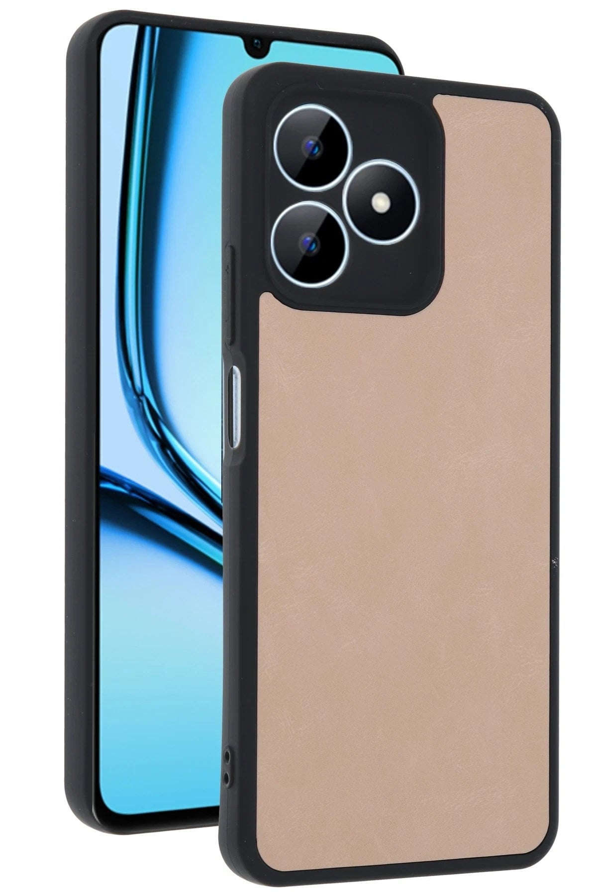 Mey İthalat® Realme Note 50 4G Kılıf Aras Deri Kapak - Pudra