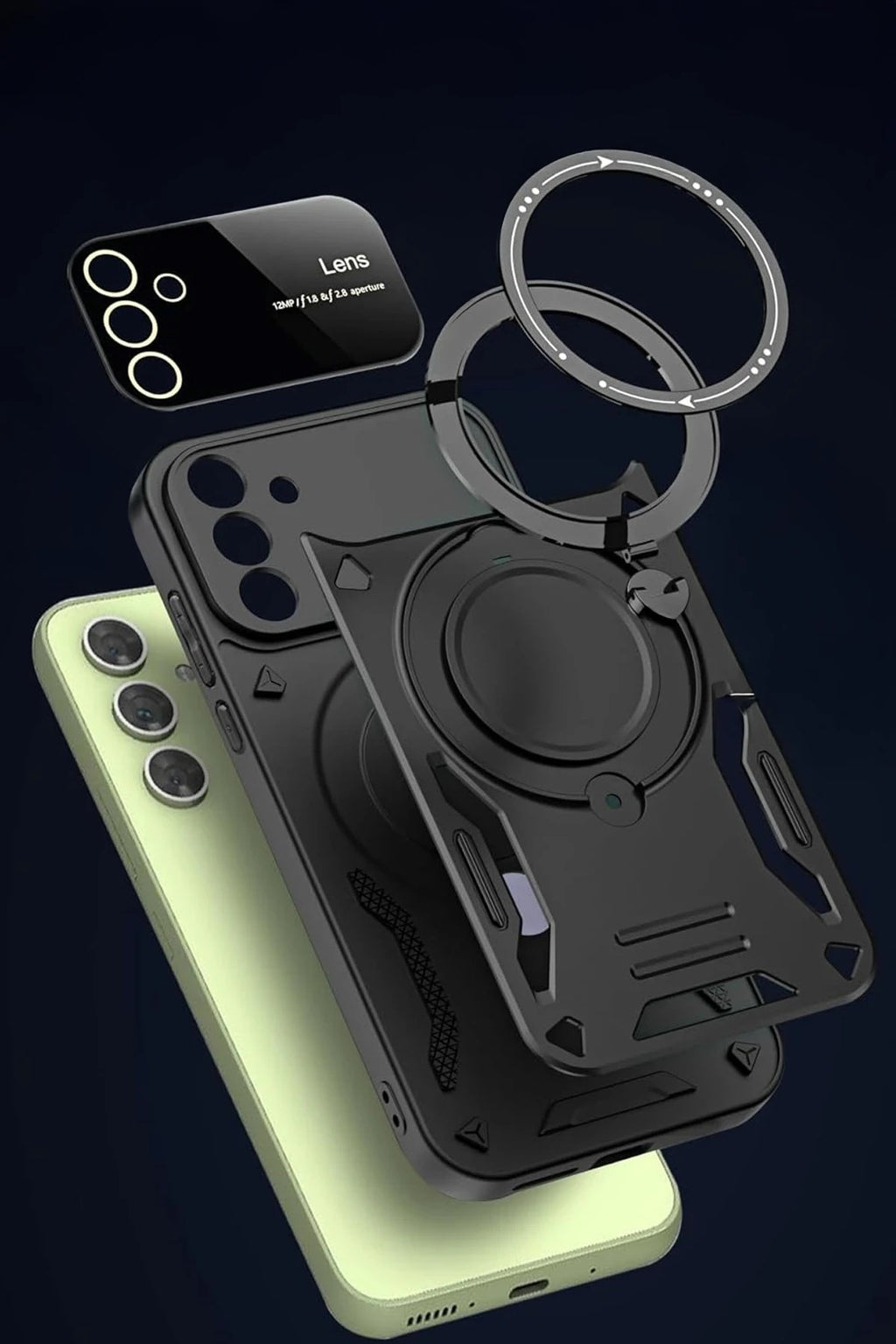 Mey İthalat® Samsung Galaxy S24 FE Kılıf Joy Lens Standlı Kapak - Kırmızı