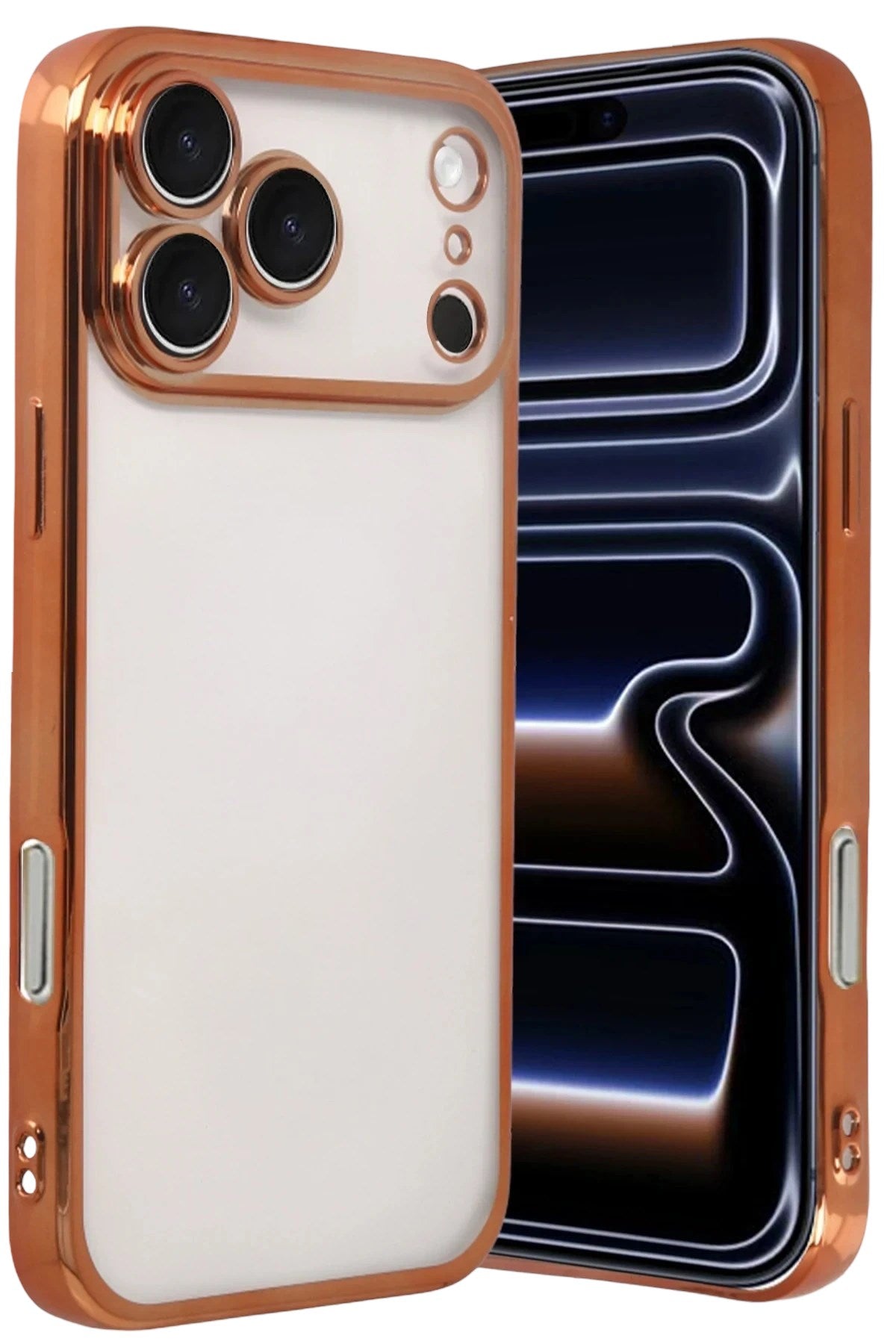 Mey İthalat® iPhone 17 Pro Lensli Silikon - Turuncu
